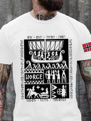 Norges historie Trykt T-skjorte kvit / S