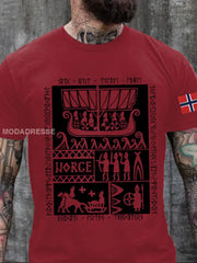 Norges historie Trykt T-skjorte raud / S