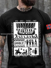 Norges historie Trykt T-skjorte svart / S