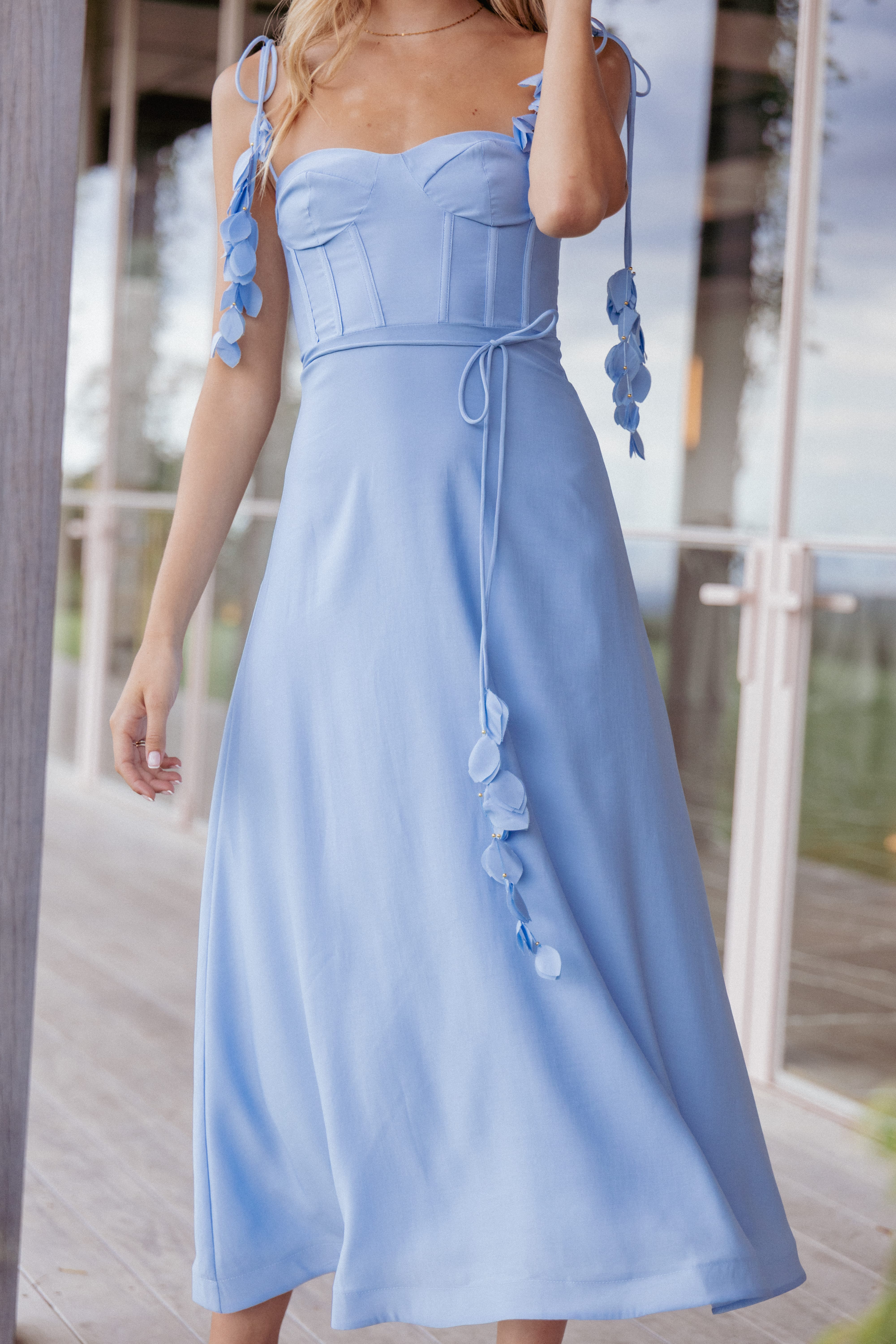 Petal and Pup USA DRESSES Della Midi Dress - Pale Blue