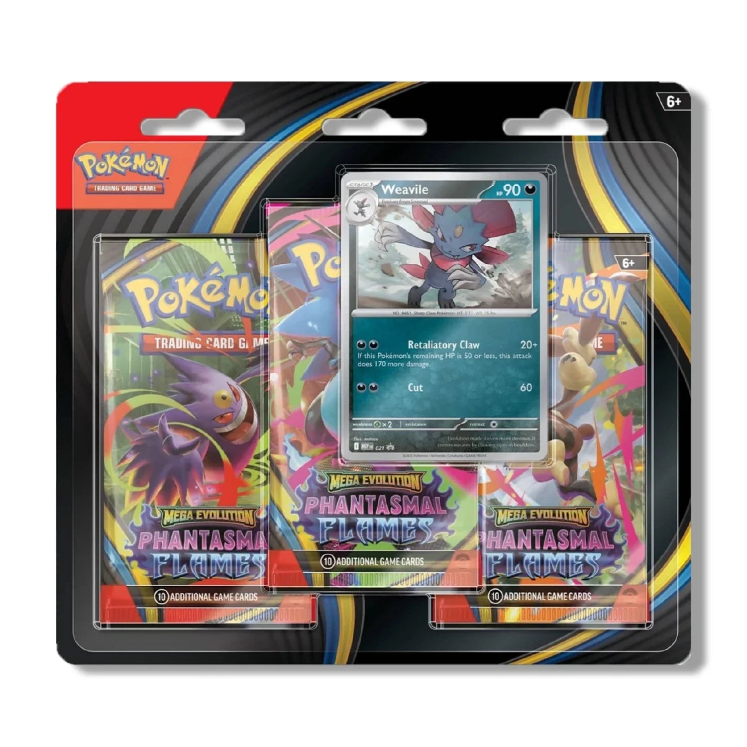 Pokemon TCG Phantasmal Flames 3 Pack Blister Weavile