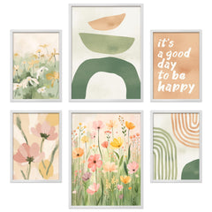 Poster Set Abstract Spring Bilderwand Wandbilder Fruehling ARTFAVES