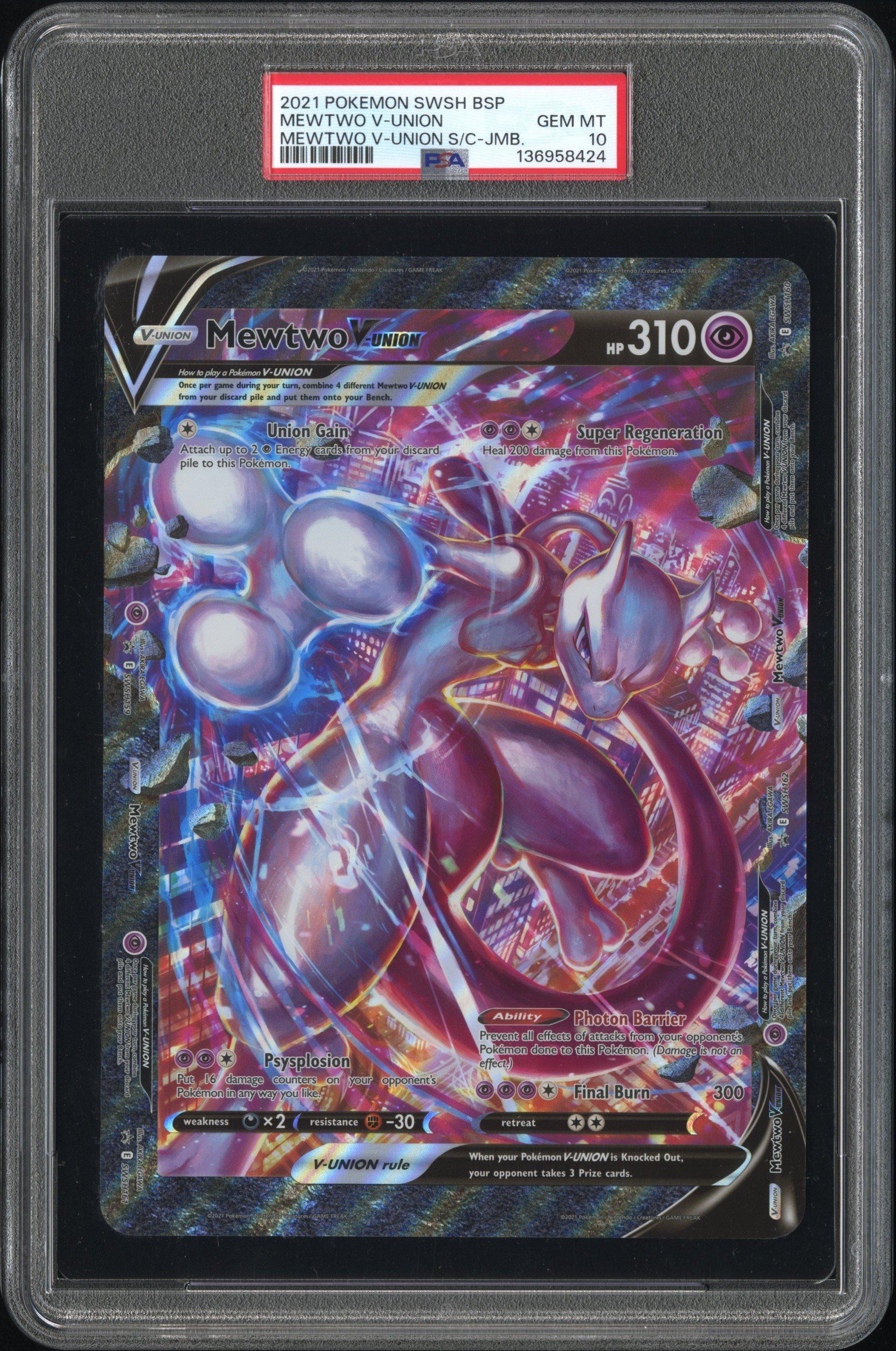 2021 Pokemon Swsh Black Star Promo Mewtwo V-union Mewtwo V-union Special Collection-jumbo PSA 10 Graded Card