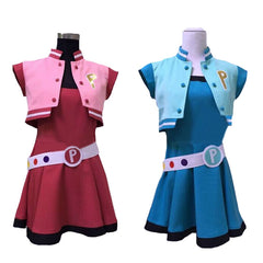 Powerpuffing Anime Girls Z Momokoes Uniform Akatsutsuming Dress Cosplay Costume Any Size Bubbles
