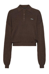 Rotate - Slinky Knit Polo 1151371667 - Molé Bluser