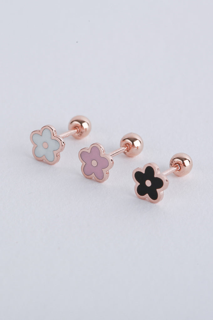 14k Gold Cute Flower Daisy Tragus Cartilage Helix Lobe Internally Threaded Flat Back Labret Piercing