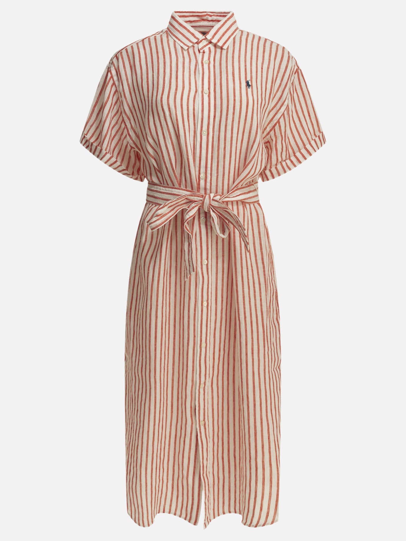 Polo Ralph Lauren Long shirt dress with logo Red