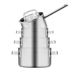 Sola Pannenset Juvia 4-Delig RVS - Downdraft geschikt - Kookpan ø 16, 18, 20 cm & Steelpan ø 16 cm - geschikt voor alle warmtebronnen