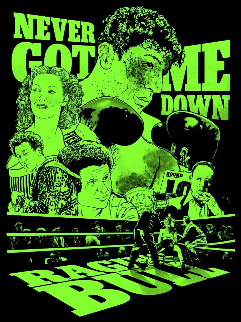 Raging Bull Variant by Joshua Budich xx/150 24x36 Screen Print Movie Art Poster