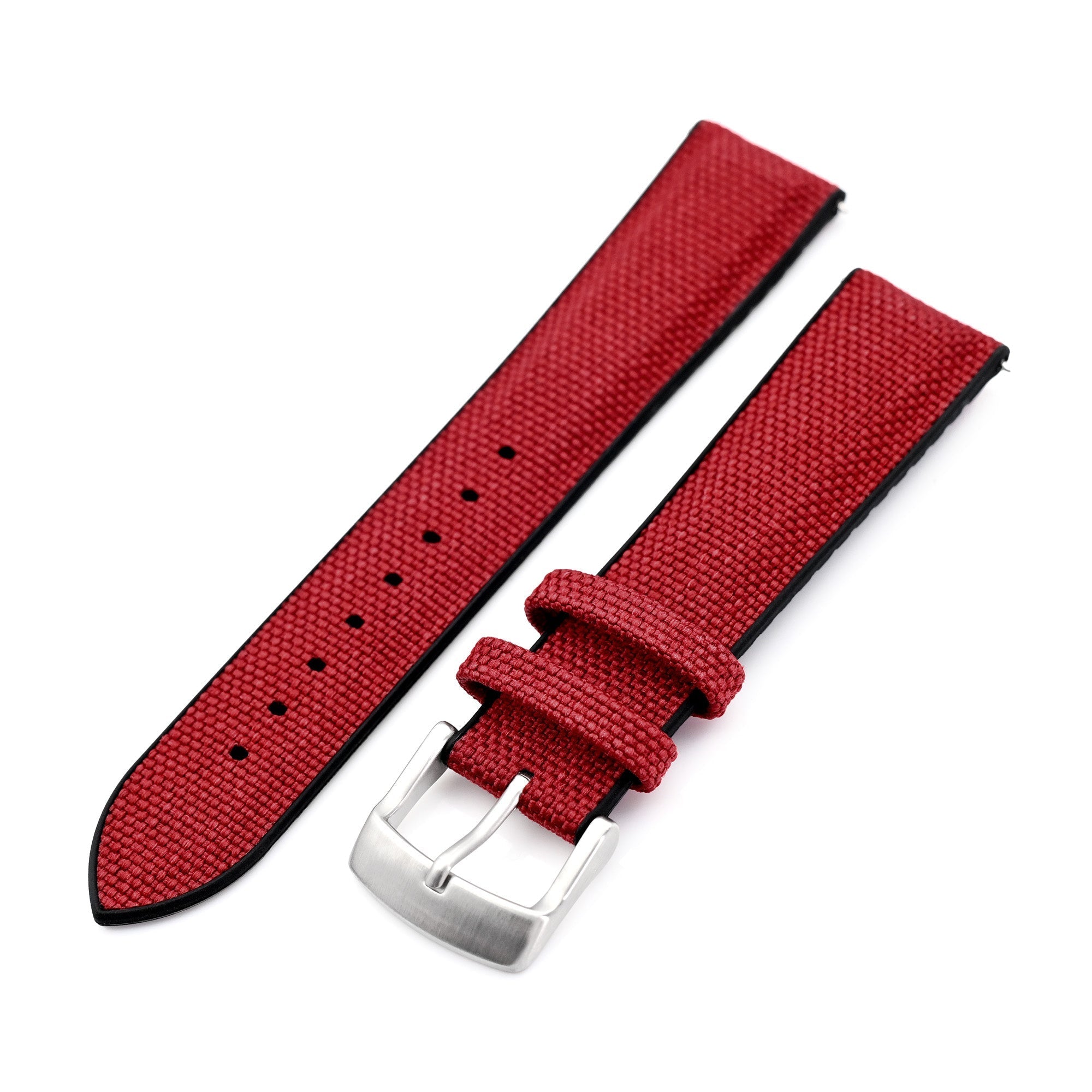 Red FKM35 Sailcloth FKM Quick Release Rubber Watch Band, 20mm Strapcode watch bands