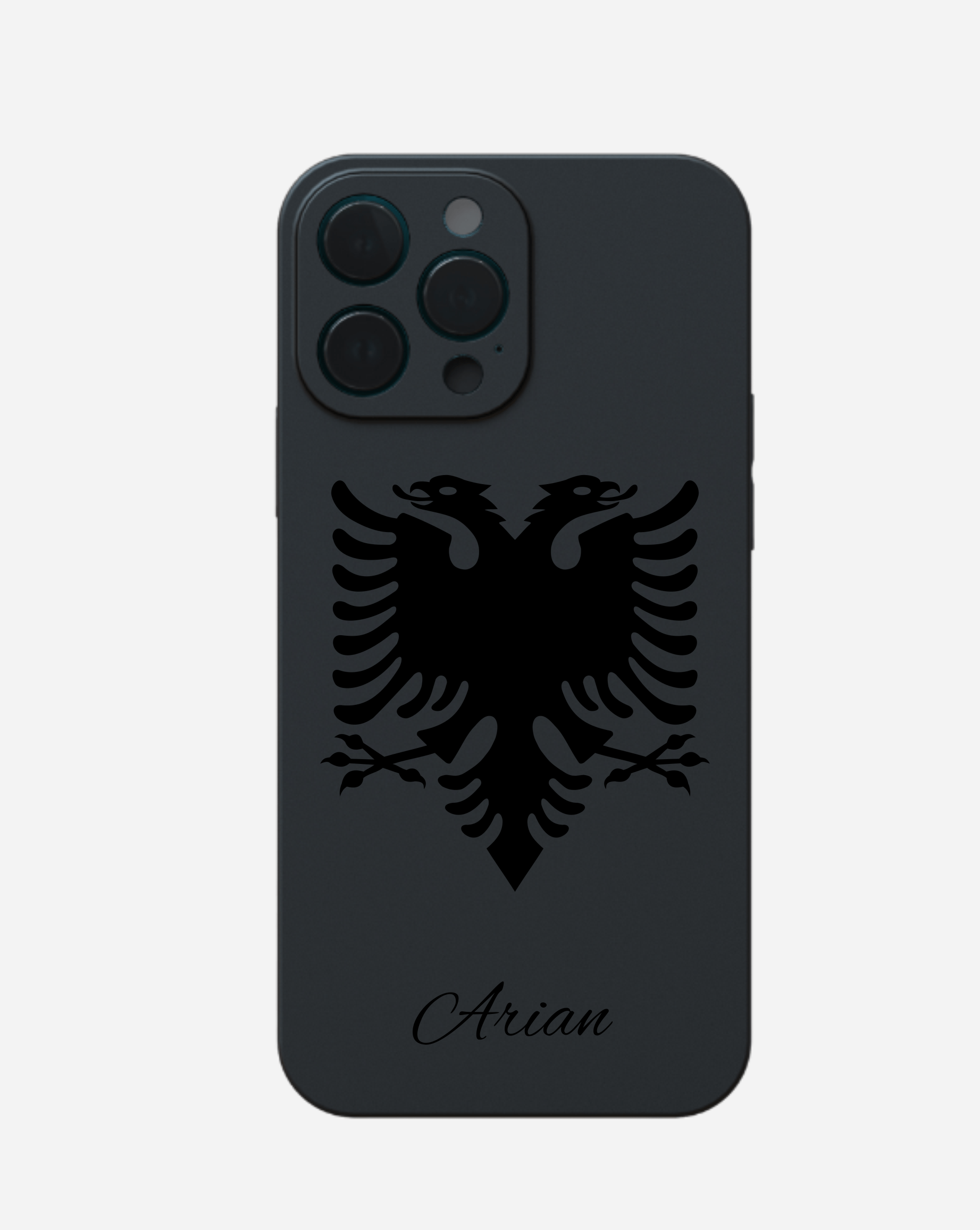 HANDYHÜLLE ALBANISCHE FLAGGE ADLER MIT NAME - GRAVUR styleyourmobilephone