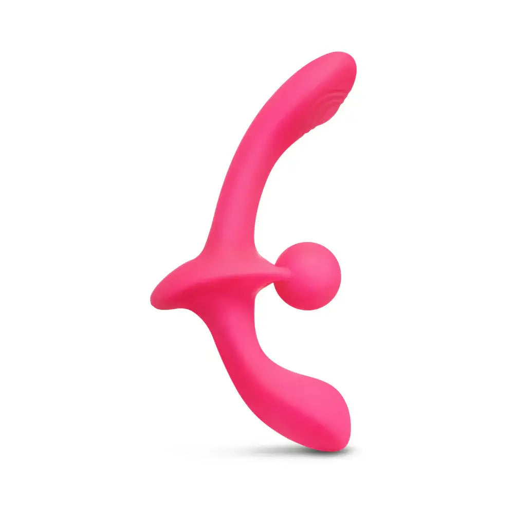 Cerise Double Tap Dual-Ended Vibrating Strapless Strap-on