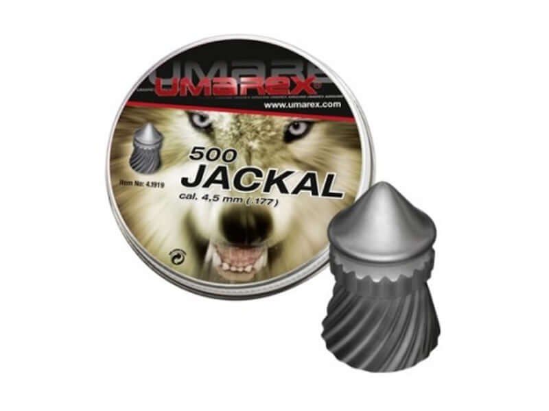 plombs spirales Jackal 4.5mm umarex - boîte de 500 plombs à forme pointue spirale pour meilleure précision.