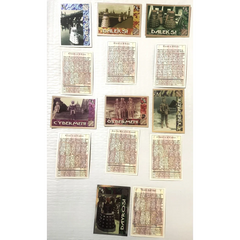 Rare Vintage Limited Doctor Who Foil Trading Cards with vintage postage stamps and descriptions