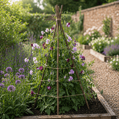 Willow Plant Support sticks with plants growing