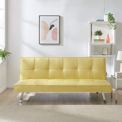 Yellow Click Clack 3 Seater Sofa Bed - Britney - Bargainia.com -