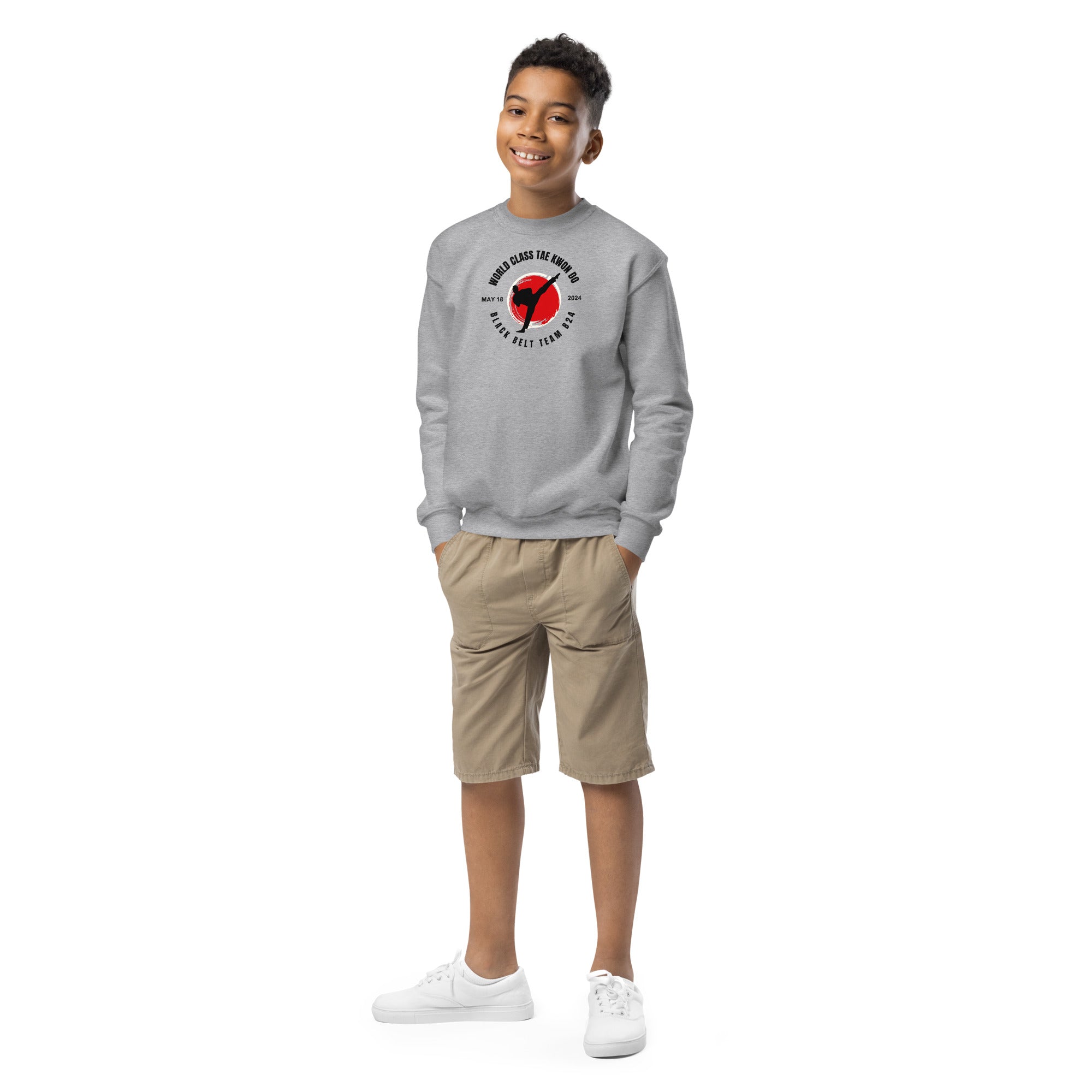 B-24 Black Belt Team Youth Unisex Crewneck Sweatshirt
