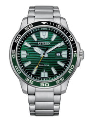 Citizen Mens Eco-Drive Sport Green Dial Watch