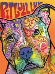 Pit Bull Luv - highest quality handcrafted wall art work on large canvas & framed canvas prints by Dean Russo