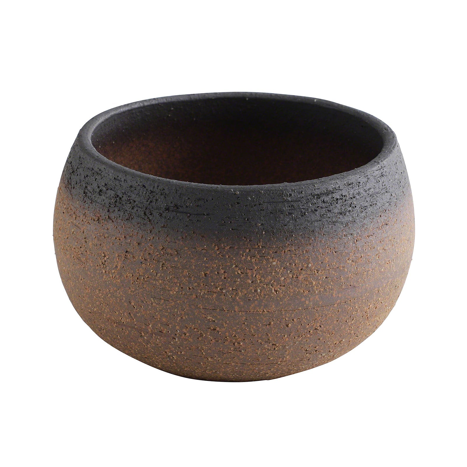 [ Banko Series ] Small Bonsai Pot Bowl 3.8" (100mm) Brown and Black - Wazakura Japan