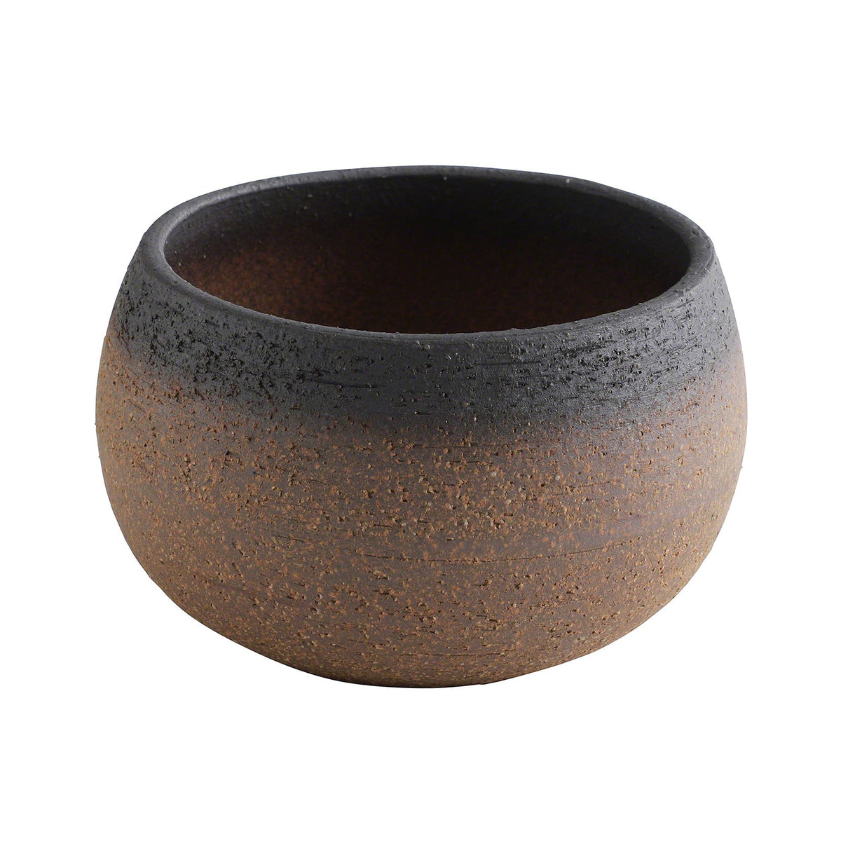 [ Banko Series ] Small Bonsai Pot Bowl 3.8" (100mm) Brown and Black - Wazakura Japan