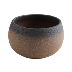 [ Banko Series ] Small Bonsai Pot Bowl 3.8" (100mm) Brown and Black - Wazakura Japan