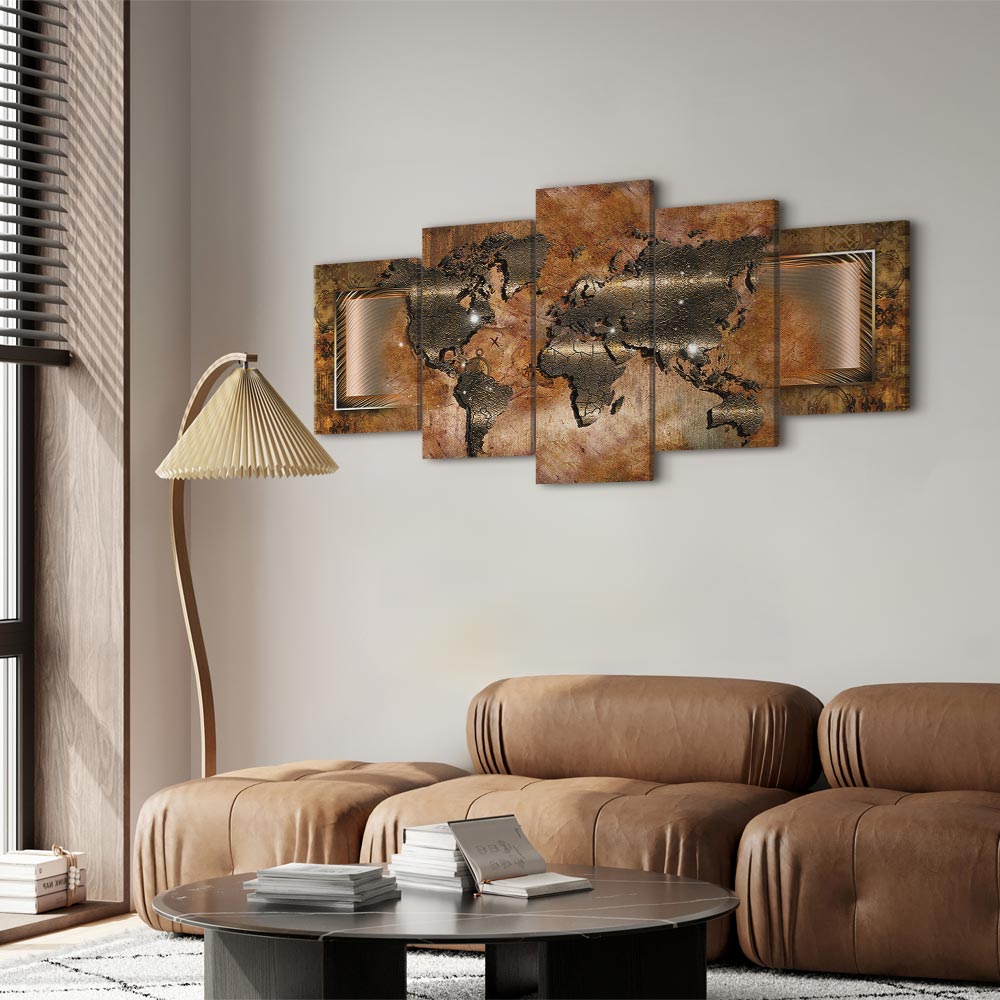 Schilderij - Steel Map (Canvas)
