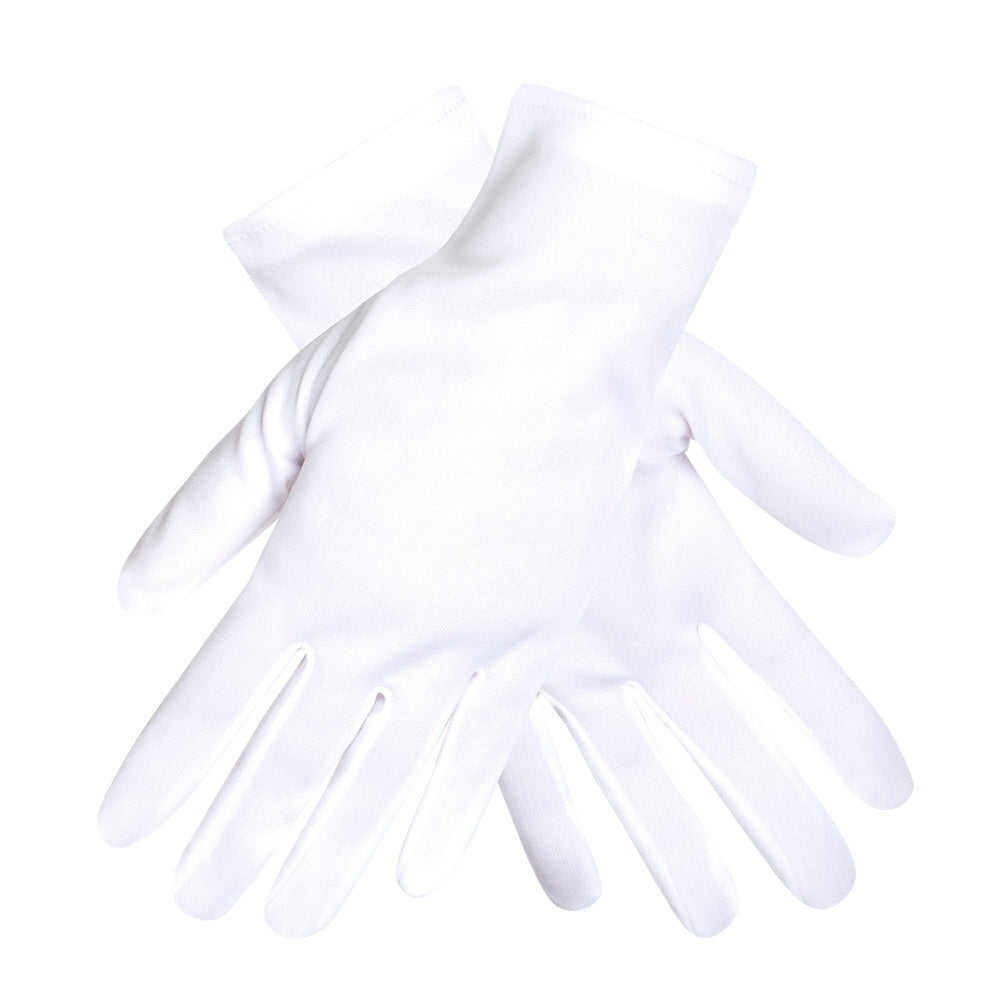 Handschuhe weiß – Basic Kurz-Handschuhe bis Handgelenk für Kostüm, Party & Karneval
