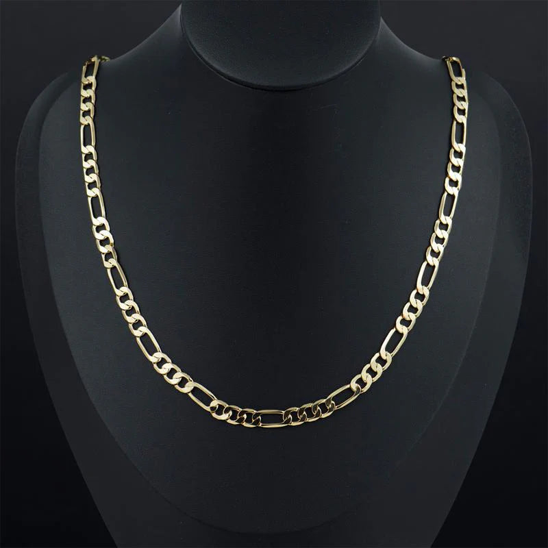 14K Gold Plated Figaro Chain Necklace