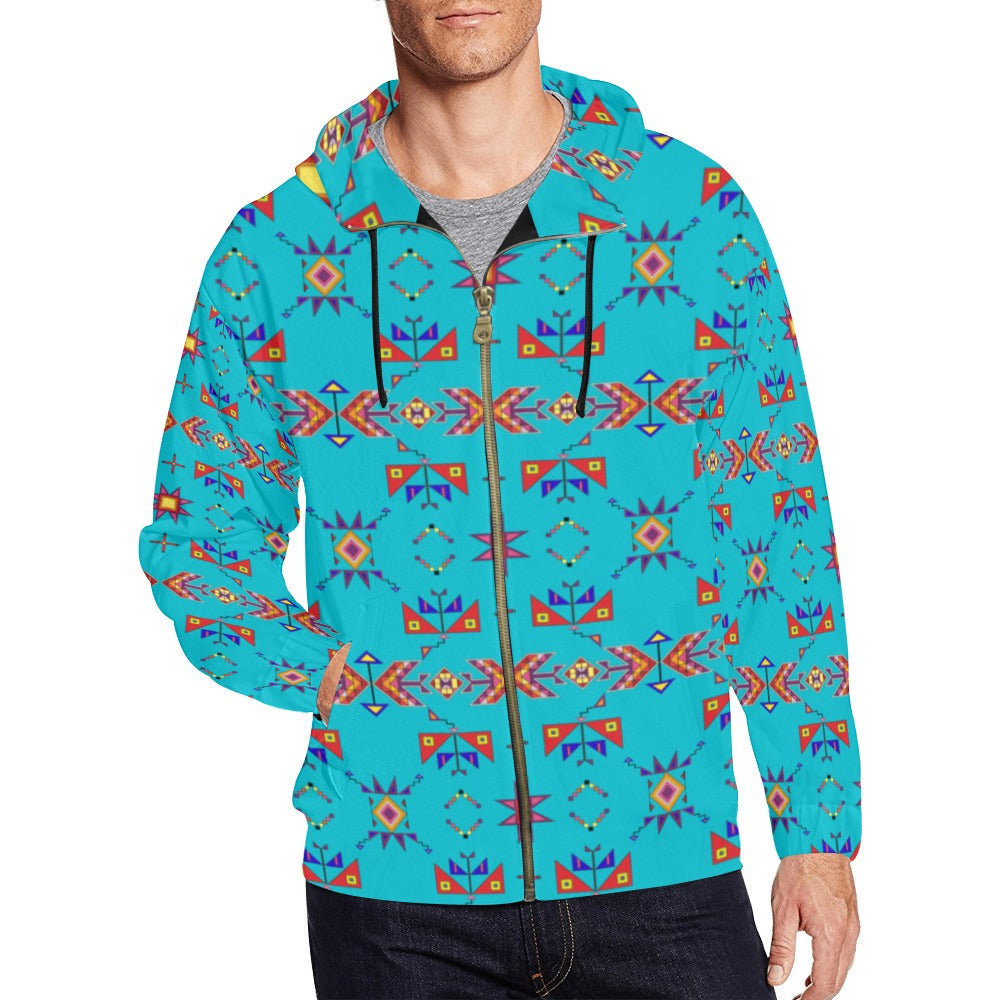 Scattered Generations Turquoise Zip Hoodie