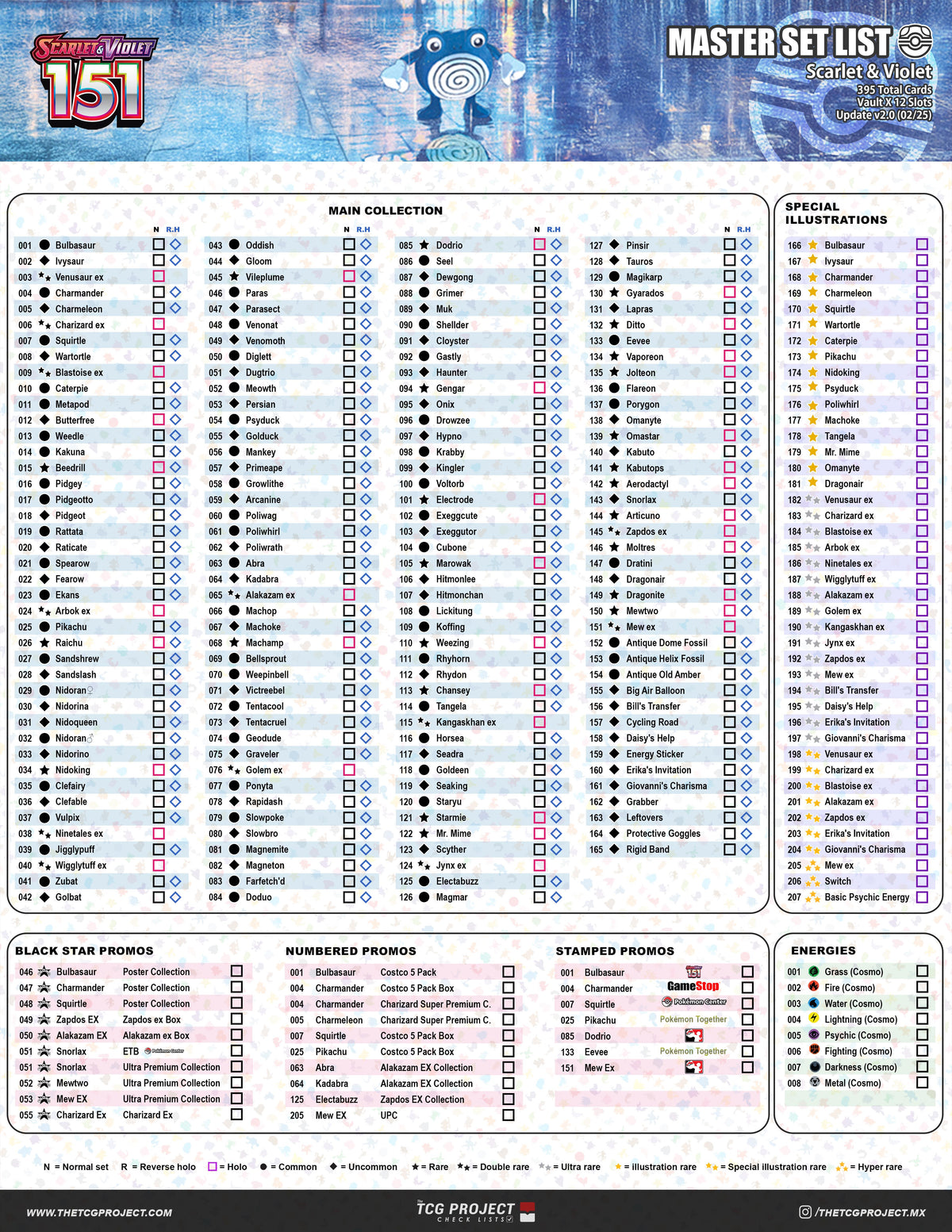 O.C] MASTER SET LIST FOR S&V 151 : r/PokemonTCG