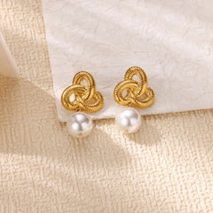 Twisted Rope Pearl Earrings