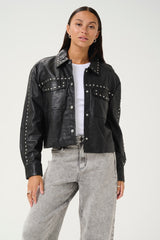 KAFFE Cassie Jakke Leather Deep Sort