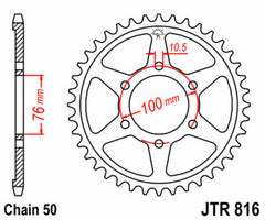 JT -Sprock -Stahlstandard -Heck -Kettenrad 816 - 530 JTR816.50