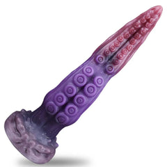 10 Inch Tentacle Dildo Silicone Pink Purple Gradient Suction Base Textured Suckers