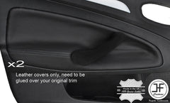BLACK STITCH 2X FRONT DOOR CARD TRIM LEATHER COVERS FITS FORD MONDEO MK4 07-13