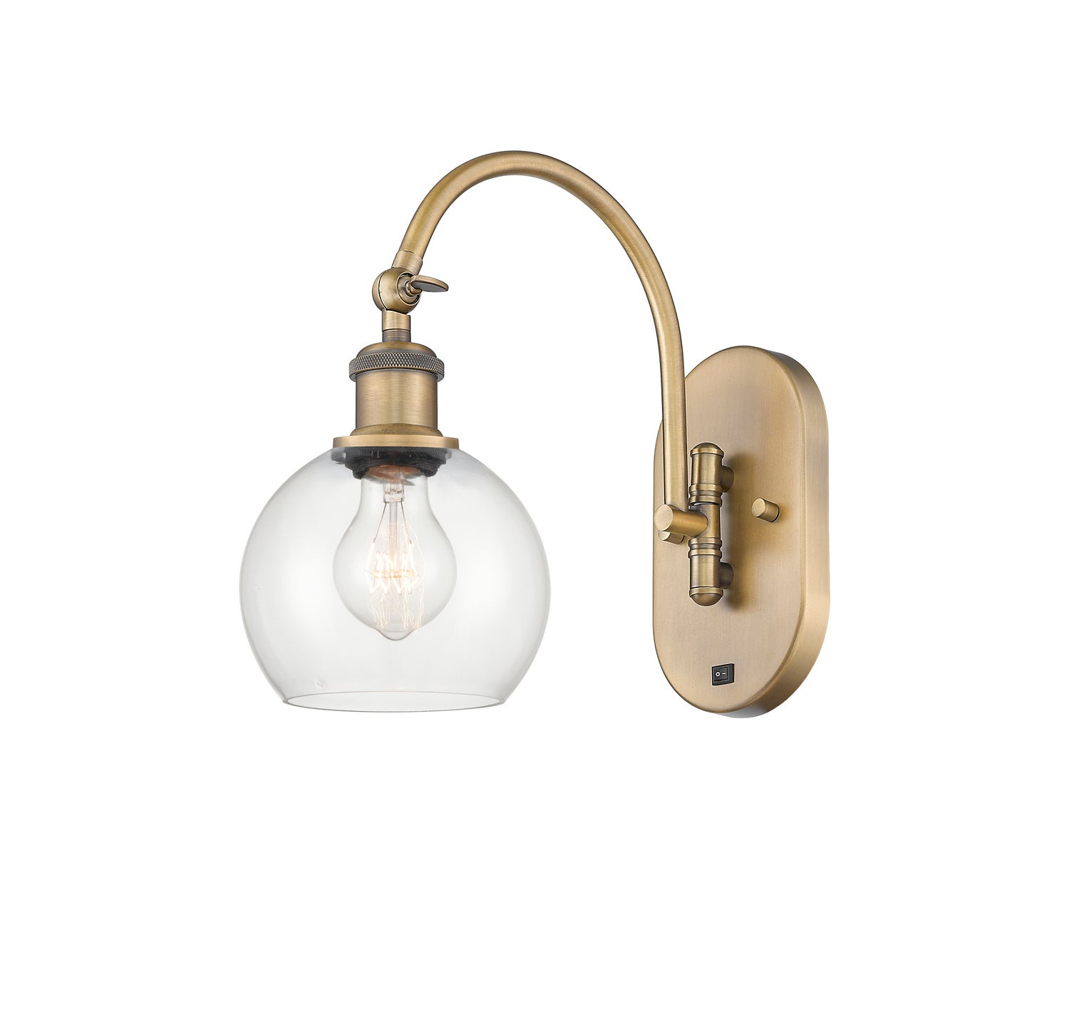 Innovations 518-1W-BB-G122-6 One Light Wall Sconce, Brushed Brass