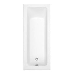 iBathUK Arvon Single Ended Rectangular Acrylic Bathtub with Adjustable Feet, Modern White Gloss Bathroom Tub, 1700 x 700mm