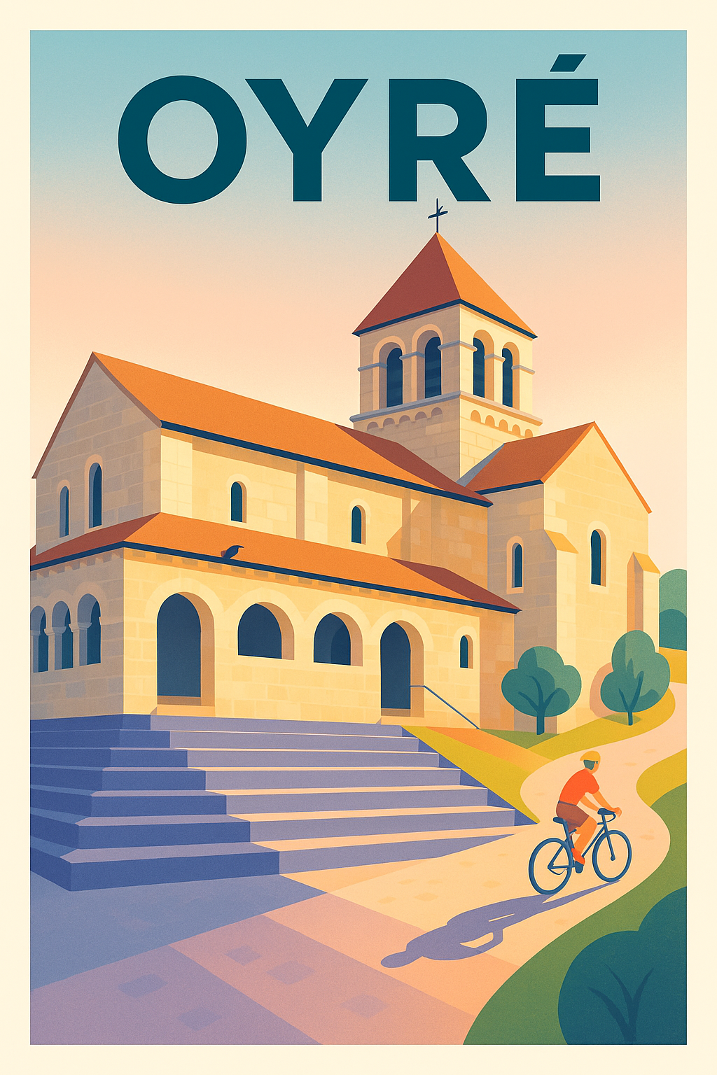 Affiche de Oyré - Harmonie architecturale et douceur de vivre