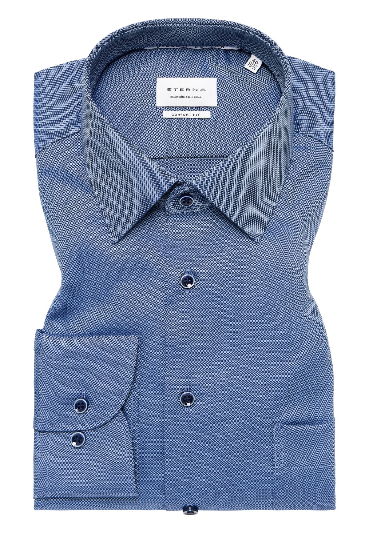Dynamic Cotton Herren Langarmhemd Kent-Kragen bügelfrei