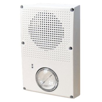 WG4WN-HVMHC KIDDE COMMERCIAL Outdoor Rated Wall/Ceiling Horn/Strobe WHITE w/o marking High Output Strobe Clear Lens Note: Model 449 electrical box required for waterproof applications