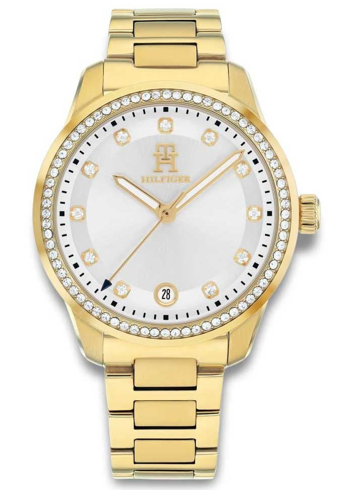 Tommy Hilfiger Watch 1782758 Quartz 3 ATM SS IP Gold Movement Date Mineral Glass