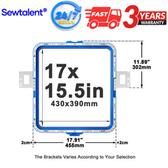 Large Magnetic Embroidery Hoop 17"x15.5" | 430x390mm for OPEK Embroidery Machines