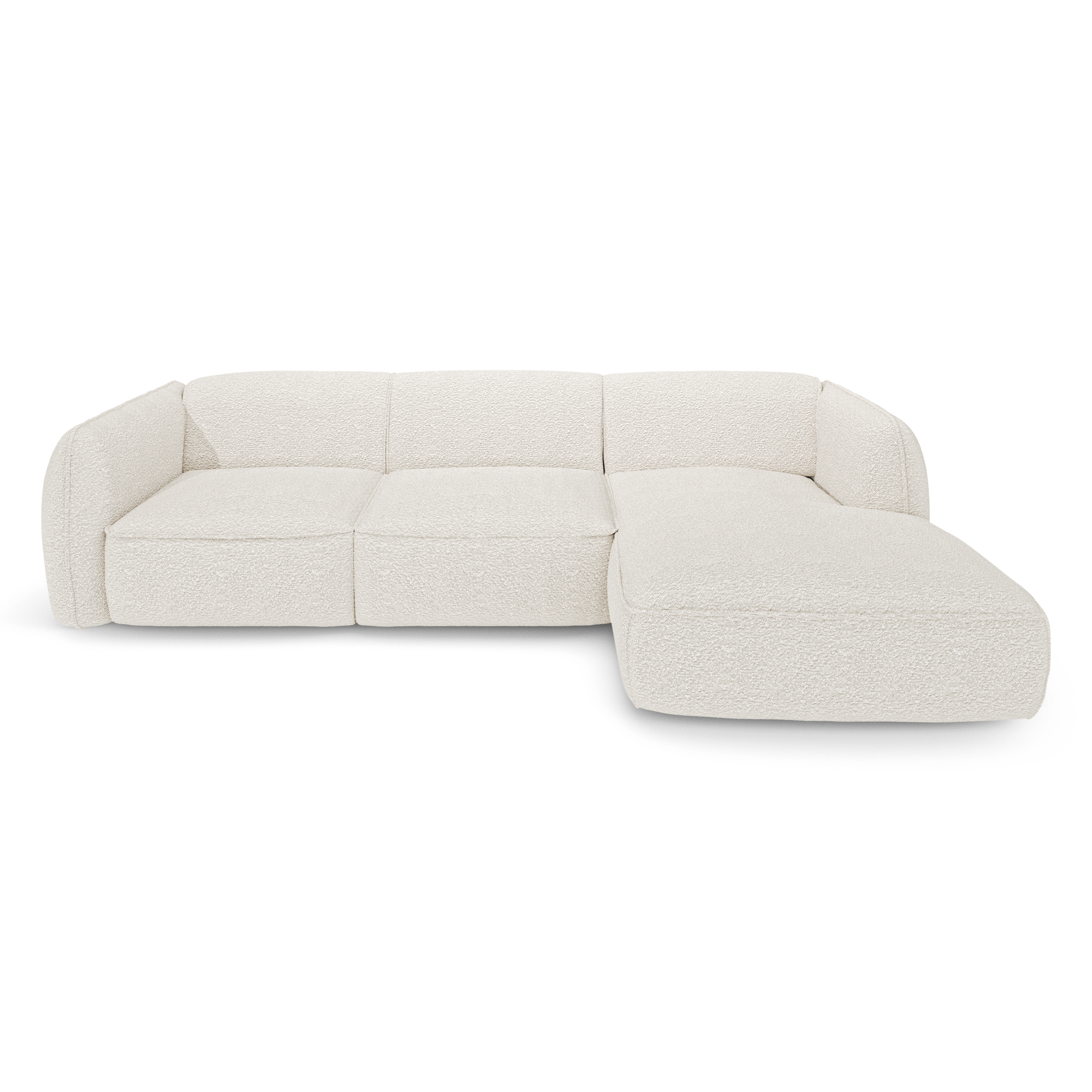 Canapé d'angle droit LIVIA Tissu bouclette