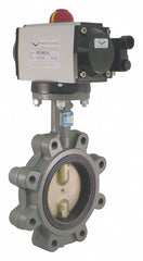 Milwaukee Valve 4 in Cast Iron Spring Return Pneumatically Actuated Butterfly Valve With EPDM Seat Material - GLB23E D 4