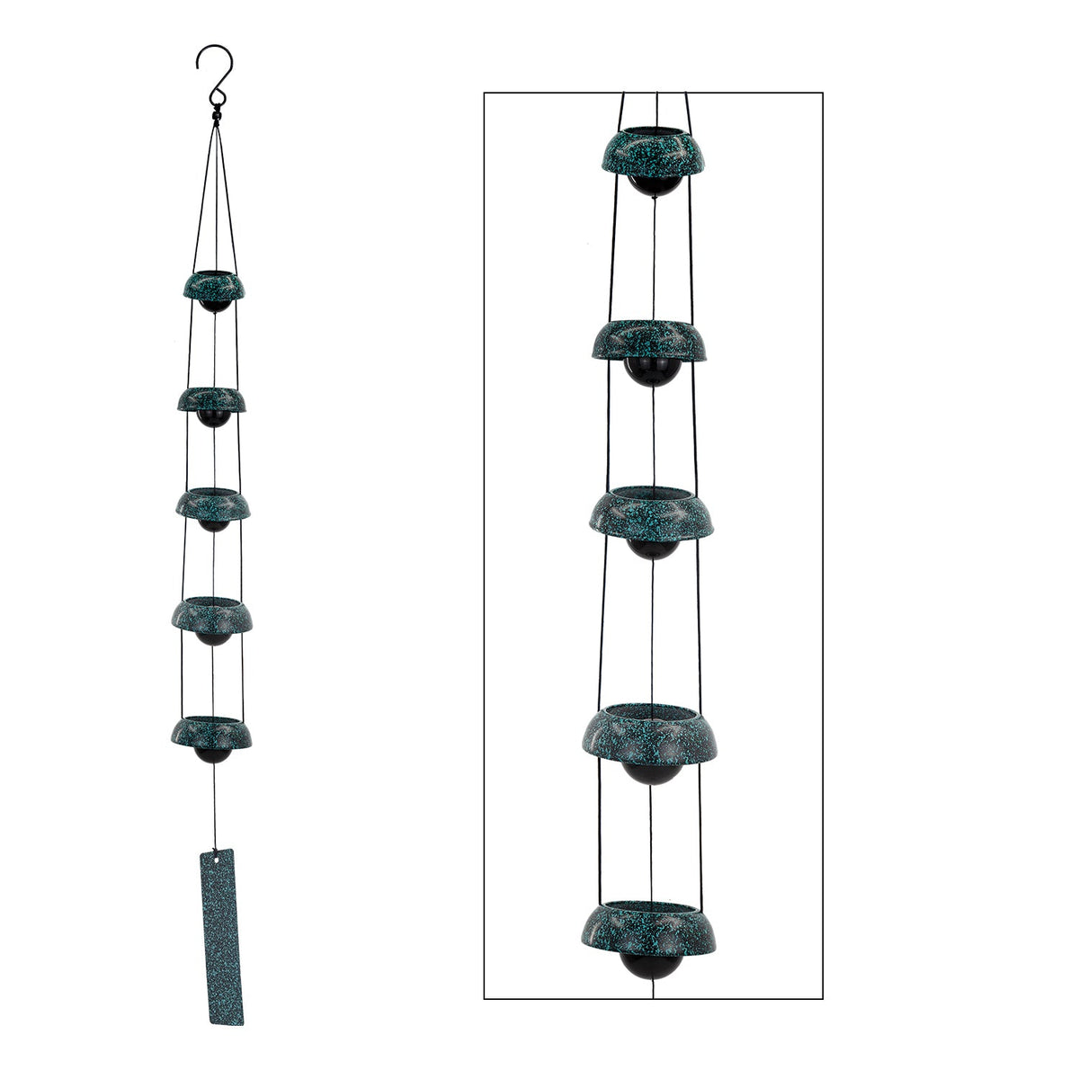 Bell Wind Chimes, Temple Wind Bell, Red Copper Wind Chimes with 5 Bells, Feng Shui Wind Chime for Home Yard Outdoor Decoration, A Great Memorial Wind Chime for Someone Who Loves Peace