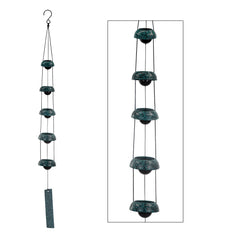 Bell Wind Chimes, Temple Wind Bell, Red Copper Wind Chimes with 5 Bells, Feng Shui Wind Chime for Home Yard Outdoor Decoration, A Great Memorial Wind Chime for Someone Who Loves Peace