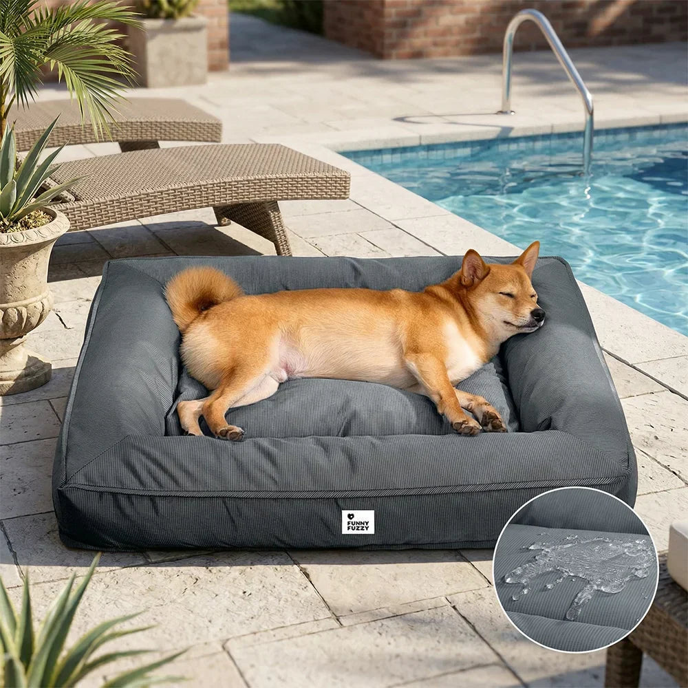 Vollständig Orthopädisches Wasserabweisendes Hundebett mit Rundum-Unterstützung für Große Hunde