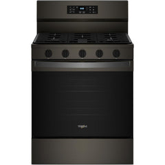 Whirlpool 30-inch Gas Range with Air Cooking Technology, No Preheat Air Fry and Air Baking and Self Clean -Black Stainless Finish (WFGS5030RV)