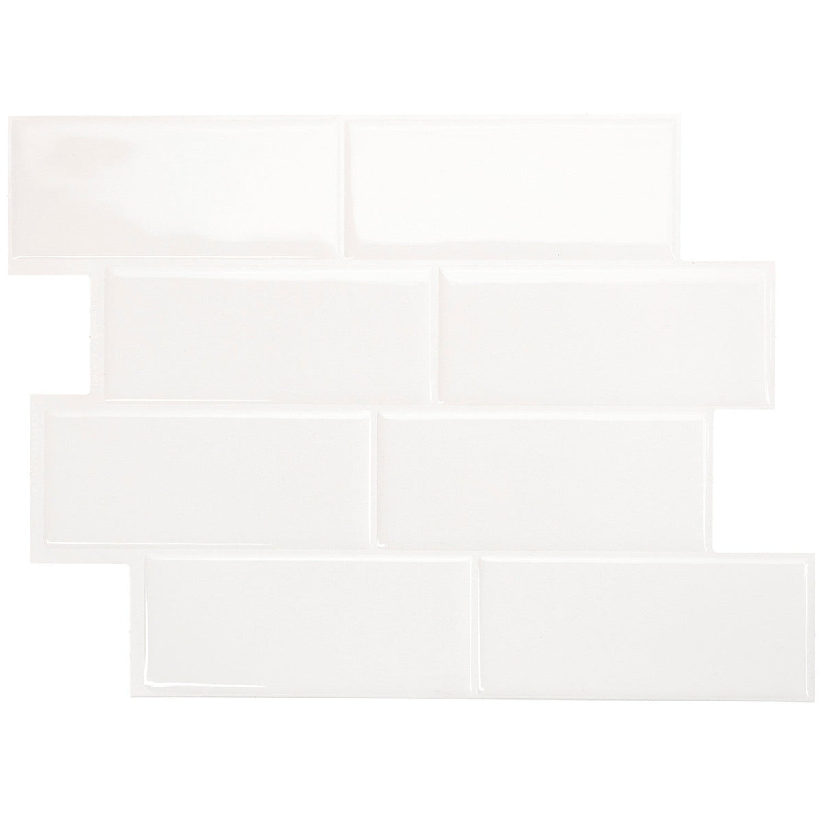 Smart Tiles Peel and Stick 4-Sheet 12 x 9 Backsplash - Metro Blanco|Dosseret Smart Tiles peler et coller 12 x 9, 4 feuilles - Metro Blanco